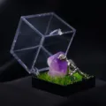 Figura di Miniere di Cristallo Ametista Naturale con Scatola di Esposizione Trasparente - Minatore che Sposta Pietre (Ametista)