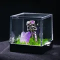 Cluster di ametista naturale minatore micro paesaggio ornamento scatola display trasparente - Minatore con Zaino (Ametista)
