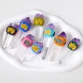 Natural crystal owl pendant colorful clay crystal wand healing stone necklace gift - Random Color / 6-9CM