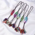 Kristal Auto Hangende Ornament Kleurrijke Ruwe Steen Twijnende Hanger Achteruitkijkspiegel - Verguld Kristal (Willekeurige Kleur)
