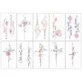 Tatuaggio Temporaneo Messaggio Corsivo Latino - Croce Farfalla Rosa Modello Variante Stile - Citazioni in latino A - 10 modelli