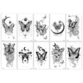Set de tatouages temporaires papillon noir style gothique sombre bras epaule art corporel - Série Papillon Noir C