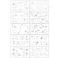 Set di fogli di tatuaggi temporanei adesivi con simpatici motivi di farfalle e stelle. - Farfalla colorata C - 10 modelli
