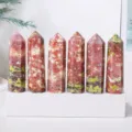 Natural crystal hexagonal column single pointed pillar decorative ornament piece sku item. - Approx. 8-9cm
