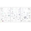 Despedida soltera tatuajes temporales holográficos equipo novia pegatinas arte corporal - Combinación A Láser Boda / 3 Hojas/Paquete