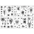 Halloween temporary tattoo stickers gothic spider skull dark style waterproof body art sheets - Spider Style C / 10 Pieces/Pack