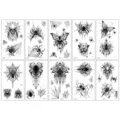 Gothic spider skull temporary tattoo stickers sheet for Halloween party body art waterproof. - Spider Style A / 10 Pieces/Pack