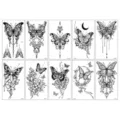 Set de tatouages temporaires papillon noir, art corporel style sombre chic pour les bras. - Série Papillon Noir B