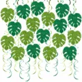 Decoraciones Colgantes de Hojas de Monstera Tema Selva Fiesta de Cumpleaños - 30 Piezas/Paquete