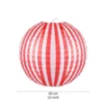 Red and white striped paper lantern, circus theme kids birthday party hanging decoration 30cm - 12 inch (30cm) / Carnival Red and White Striped