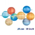 Solar system planet paper lanterns 10 inch hanging decoration for kids birthday party. - Planet Lantern / 10 Inch (8-Piece Set)