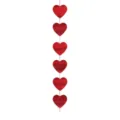 Red heart string garland for Valentine's day wedding party hanging decor, glitter and shiny. - 1 Strand