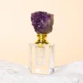 Flacone Di Profumo In Ametista Naturale Con Contagocce In Vetro Trasparente E Tappo Dorato Variante - Bottiglia a Grappolo di Ametista (Stile 2)
