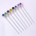 Natural crystal rose flower hair stick colorful fluorite carved vintage hair pins jewelry wholesale - Crystal Rose Hair Stick / Random Color