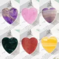 Set espositivo variante impugnatura per telefono in pietra di cristallo naturale a cuore. - Forma di Cuore