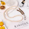 Natural Wood and Tiger Eye Stone Beaded Phone Lanyard Strap for Stylish Crossbody Use - Tiger's Eye