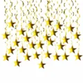 Gold star hanging swirls decorations for birthday wedding party ceiling decor 30pcs - 30 Packs