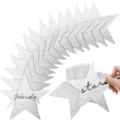 Silver glitter star decorations DIY hanging ornaments for party wedding birthday celebration - 24 Pieces / Silver Glitter