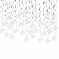 Detalle de decoración colgante de estrella y espiral plateada para fiesta de boda y evento. - Paquete de 30