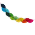 Guirlande d'éventail en papier coloré décoration suspendue fête anniversaire mariage. - Banderole éventail en papier - Multicolore