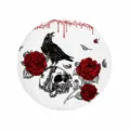 Halloween gothic crow skull paper lantern decoration for party spooky hanging ornament variant - 12 Inch / Halloween Lanterns Style C - Crow & Skull