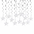 Decoraciones colgantes de estrellas plateadas en espiral 12pcs para fiesta boda. - 12 Piezas/Paquete