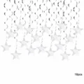 Decoraciones colgantes de espiral de papel de estrella plateada para fiesta de boda de cumpleaños. - Dieciocho Piezas
