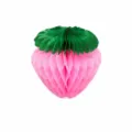 Strawberry paper honeycomb ball hanging decoration for kids birthday party fruit theme 15cm - 15cm / Pink