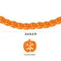 Halloween Kürbis Papiergirlande Detailansicht, 2m orange hängende Party Dekoration. - Kürbis Stil
