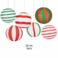 Candy paper lanterns hanging decorations 30cm 6pcs for Christmas party birthday decor - 12 Inch