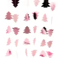 Pink black Christmas tree paper garland hanging decorations for festive holiday decor. - Single Layer 4M / Rose Gold