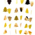 Details of gold and black Christmas tree paper garland hanging party decoration props. - Single Layer 4M / Gold