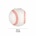 Baseball paper lantern decoration for kids birthday sports theme party hanging decor - White (12 Inch)