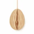 Décoration suspendue en papier nid d'abeille en forme d'œuf de Pâques pour fête et classe. - Couleur Kraft