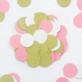Round paper confetti set for wedding, birthday party, and holiday celebration decorations. - Gold, White, and Pink Rounds (Approx. 20g/Pack)