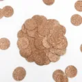 Rose gold round glitter confetti for wedding party table decoration and birthday celebrations. - Glitter Champagne Gold Rounds (Approx. 20g/Pack)