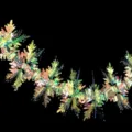 Iridescent film garland rainbow hanging ornament for Christmas party wedding decoration - Maple Leaf Streamer 2.6m