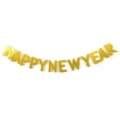 Gold glitter Happy New Year letter banner for holiday party decorations and hanging decor. - Glitter Gold Happy New Year