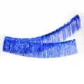 Vue de détail du rideau à franges métalliques bleues, parfait pour fêtes et mariages. - 30cm*3m / Bleu