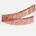 Rose gold foil fringe curtain detail shot, shimmering metallic party background decoration tassel. - 30cm*3m / Rose Gold