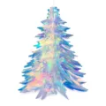 Iridescent Holographic Christmas Tree Hanging Ornament Blue Laser Party Festival Decor - 12.5cm Mini Christmas Tree