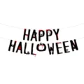 Halloween party banner decoration spooky black red letter garland hanging ornament DIY props - Happy Halloween Lettering