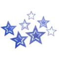 Hanging blue glitter star decorations for party, wedding, and Christmas decor. - Dark Blue