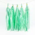 Mint green foil tassel garland for party wedding decoration, 5 pieces per pack shiny. - 5 Pieces Pack / Mint Green