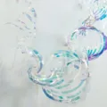 Iridescent film spiral hanging garland, holographic party ceiling decoration, rainbow shiny prop. - Spiral Lotus Garlands 3.5m