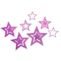 Hanging purple glitter star decorations for party wedding holiday room decor, sparkling star garlands. - Purple