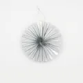 Silver folding paper fan hanging decoration detail shot, party wedding backdrop prop accessory. - Folding Fan / Diameter 16cm / Silver
