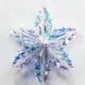Iridescent holographic star hanging ornament, colorful snowflake pendant for party decor. - Star-Edged Snowflake 40cm