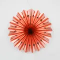 Hollow paper fan DIY folding fan 3D garland party wedding decoration metallic origami flower. - Hollow Round Hole Folding Fan / Diameter 30cm / Rose Gold