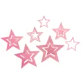 Pink glitter hanging stars decorations for party wedding ceiling decor set of hollow star - Rose Gold (Pinkish Tint)